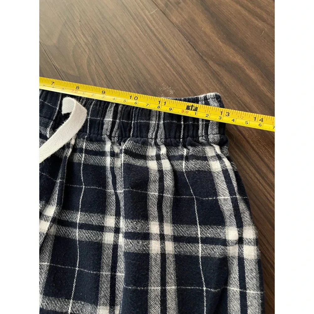 Tyler Hill Camp Pajama‎ Pants Navy White Plaid Flannel Lounge Bottoms 2 Pairs